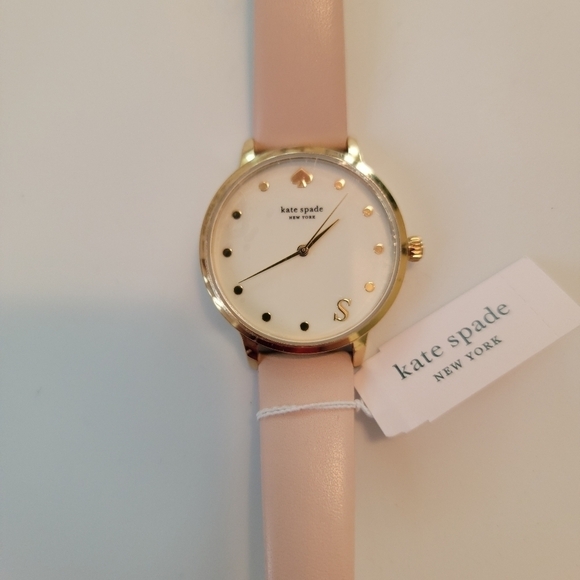 NWT Kate Spade Ladies Metro Monogram Leather Watch - Picture 2 of 8